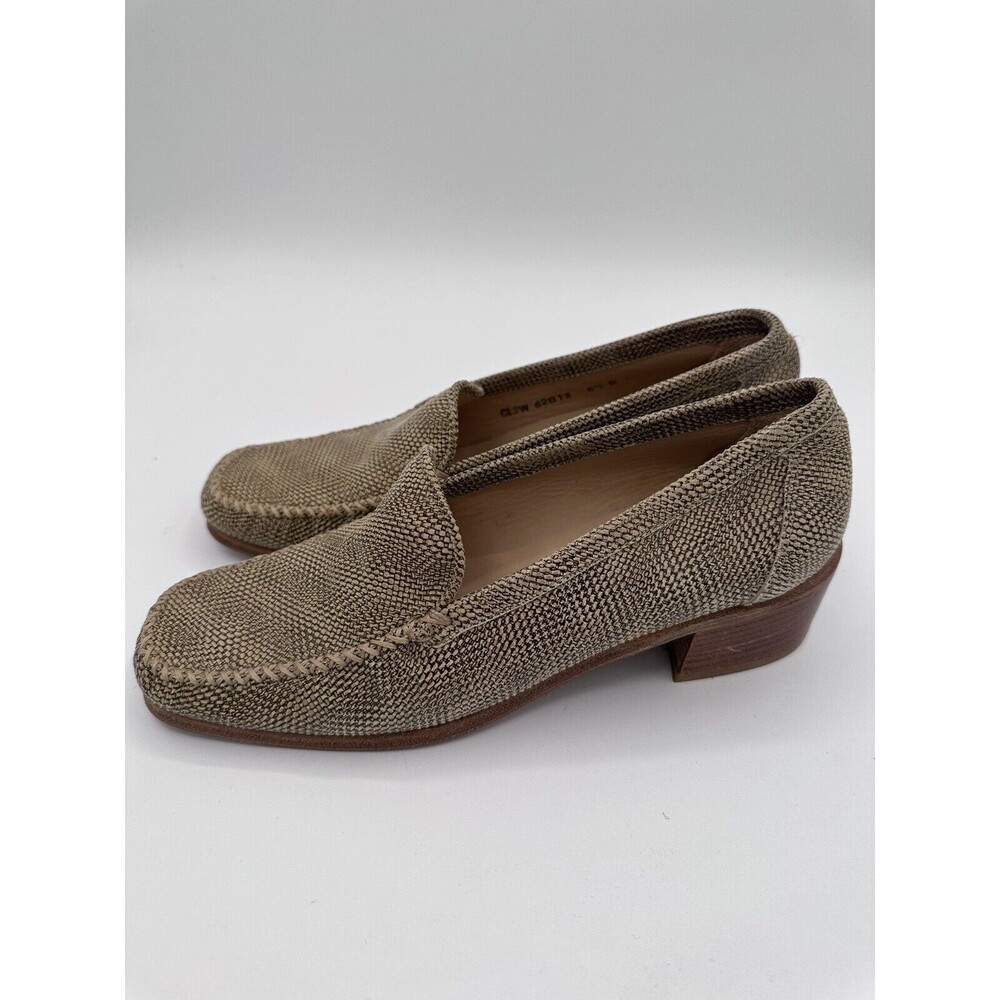 Stuart Weitzman Chunky Block Heel Tan Loafers 6.5… - image 1